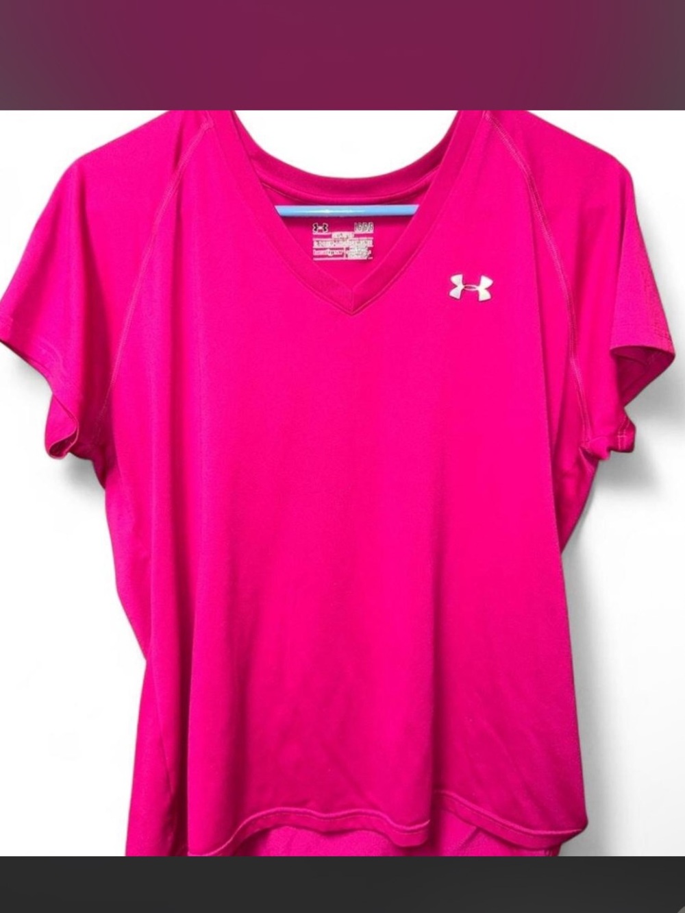 Under Armour Women's Dark Pink V-Neck Performance Tee